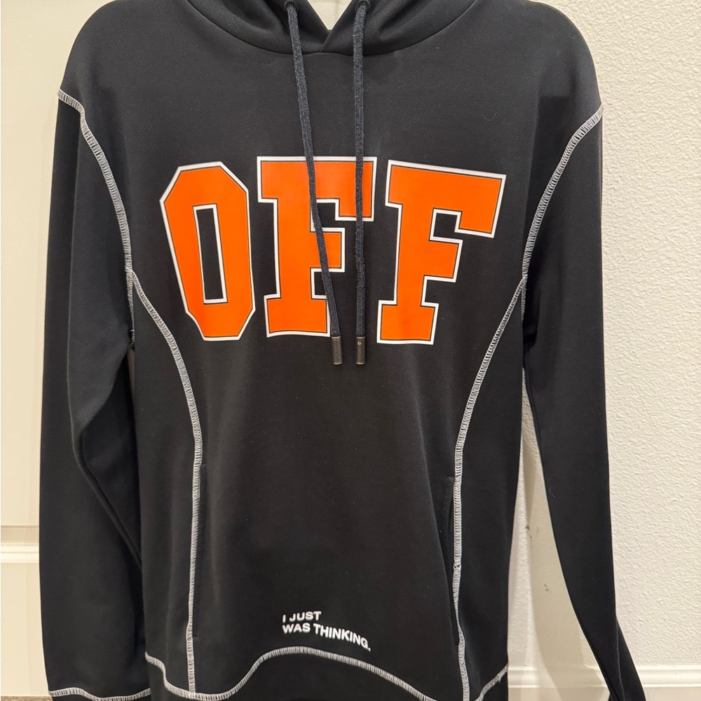 Off-White Black Sweater with Orange Lettering